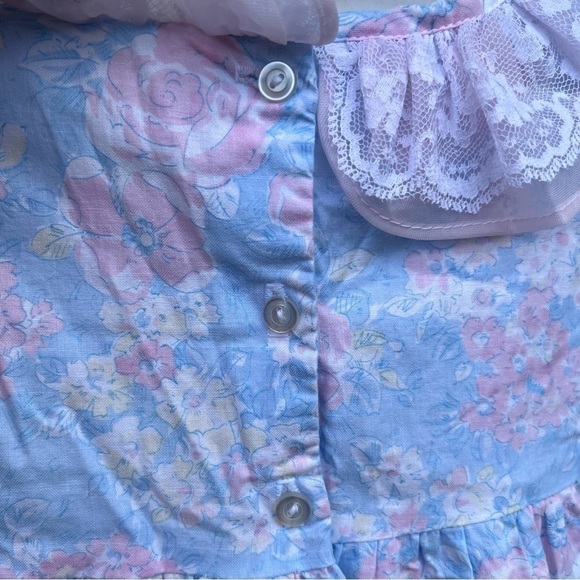 VTG Disney Winnie the Pooh Cottagecore Floral Dress 2T Lace Pierrot Collar USA - Picture 7 of 16